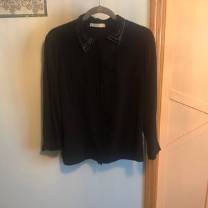 Black blouse with three tier collar detail